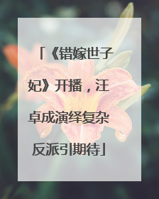 《错嫁世子妃》开播，汪卓成演绎复杂反派引期待