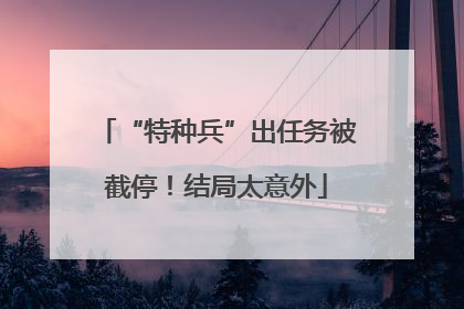 “特种兵”出任务被截停！结局太意外