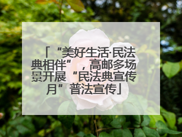 “美好生活·民法典相伴”，高邮多场景开展“民法典宣传月”普法宣传