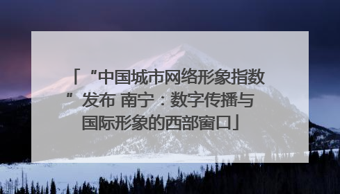 “中国城市网络形象指数”发布 南宁：数字传播与国际形象的西部窗口