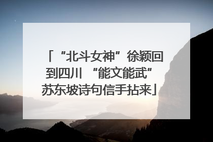 “北斗女神”徐颖回到四川 “能文能武”苏东坡诗句信手拈来