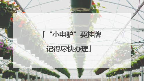 “小电驴”要挂牌 记得尽快办理