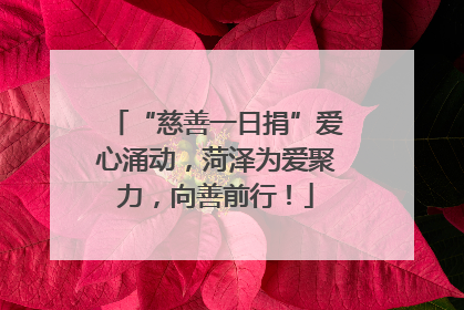 “慈善一日捐”爱心涌动，菏泽为爱聚力，向善前行！