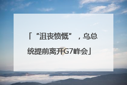 “沮丧愤慨”，乌总统提前离开G7峰会