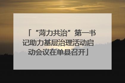 “菏力共治”第一书记助力基层治理活动启动会议在单县召开
