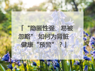 “隐匿性强、易被忽略” 如何为肾脏健康“预警”？