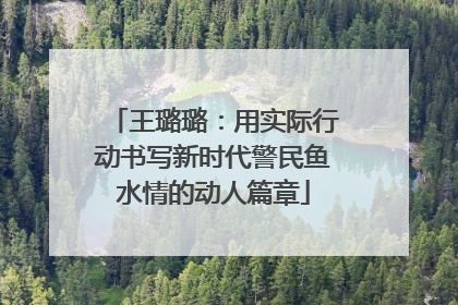 王璐璐：用实际行动书写新时代警民鱼水情的动人篇章