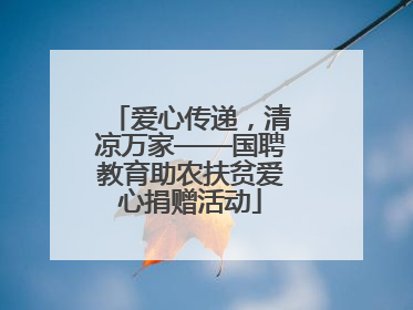 爱心传递，清凉万家——国聘教育助农扶贫爱心捐赠活动