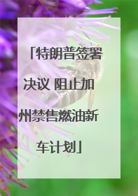 特朗普签署决议 阻止加州禁售燃油新车计划