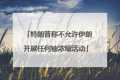 特朗普称不允许伊朗开展任何铀浓缩活动
