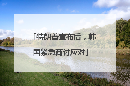 特朗普宣布后，韩国紧急商讨应对