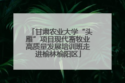 甘肃农业大学“头雁”项目现代畜牧业高质量发展培训班走进榆林榆阳区