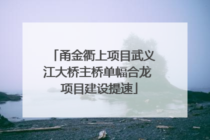 甬金衢上项目武义江大桥主桥单幅合龙 项目建设提速