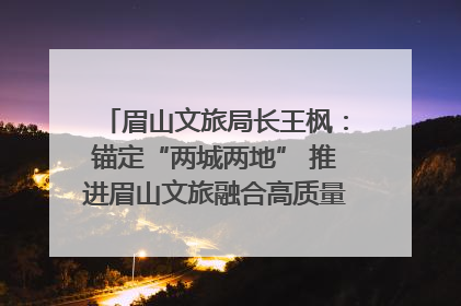 眉山文旅局长王枫：锚定“两城两地” 推进眉山文旅融合高质量发展｜文旅局长说