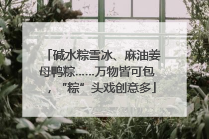 碱水粽雪冰、麻油姜母鸭粽……万物皆可包，“粽”头戏创意多
