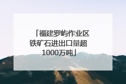 福建罗屿作业区铁矿石进出口量超1000万吨