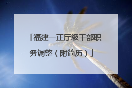 福建一正厅级干部职务调整（附简历）