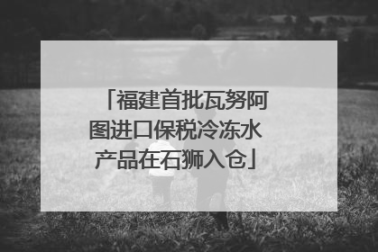 福建首批瓦努阿图进口保税冷冻水产品在石狮入仓
