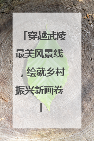 穿越武陵最美风景线，绘就乡村振兴新画卷