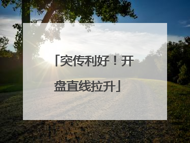 突传利好！开盘直线拉升