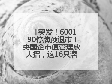 突发！600190停牌预退市！央国企市值管理放大招，这16只潜力股要火？