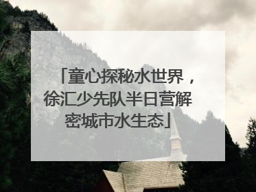 童心探秘水世界，徐汇少先队半日营解密城市水生态