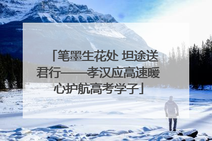笔墨生花处 坦途送君行——孝汉应高速暖心护航高考学子
