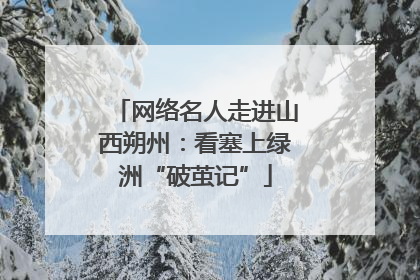 网络名人走进山西朔州：看塞上绿洲“破茧记”