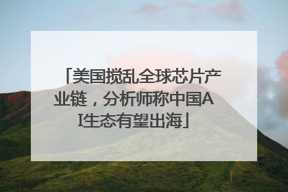 美国搅乱全球芯片产业链，分析师称中国AI生态有望出海