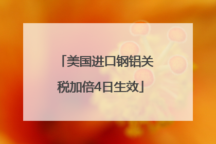 美国进口钢铝关税加倍4日生效