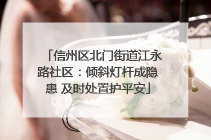 信州区北门街道江永路社区：倾斜灯杆成隐患 及时处置护平安