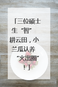三位硕士生“智” 耕云田，小兰瓜认养 “火出圈”！
