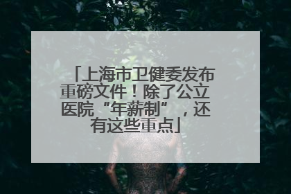 上海市卫健委发布重磅文件！除了公立医院“年薪制”，还有这些重点