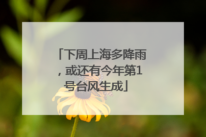 下周上海多降雨，或还有今年第1号台风生成