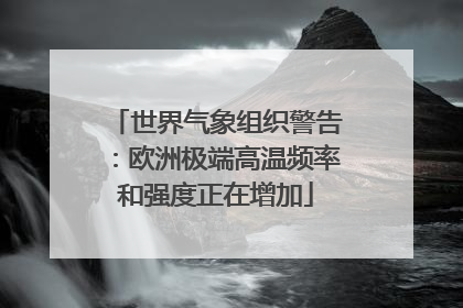 世界气象组织警告：欧洲极端高温频率和强度正在增加