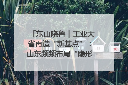 东山晓鲁｜工业大省再造“新基点”：山东频频布局“隐形冠军”背后