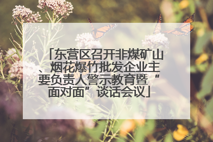 东营区召开非煤矿山、烟花爆竹批发企业主要负责人警示教育暨“面对面”谈话会议