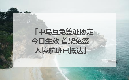 中乌互免签证协定今日生效 首架免签入境航班已抵达