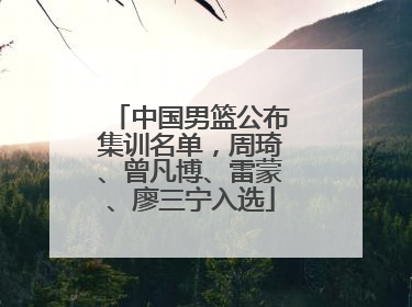 中国男篮公布集训名单，周琦、曾凡博、雷蒙、廖三宁入选