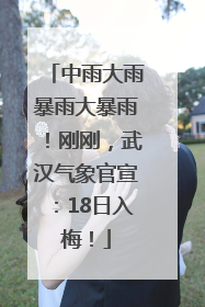中雨大雨暴雨大暴雨！刚刚，武汉气象官宣：18日入梅！