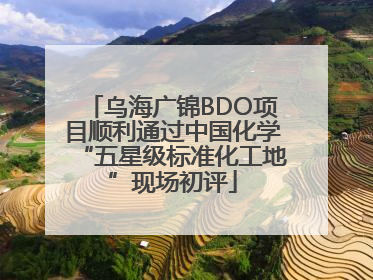 乌海广锦BDO项目顺利通过中国化学“五星级标准化工地”现场初评