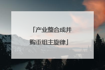 产业整合成并购重组主旋律