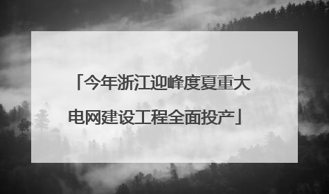 今年浙江迎峰度夏重大电网建设工程全面投产
