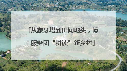 从象牙塔到田间地头，博士服务团“耕读”新乡村