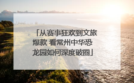 从赛事狂欢到文旅爆款 看常州中华恐龙园如何深度破圈