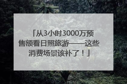 从3小时3000万预售额看日照旅游——这些消费场景该补了！