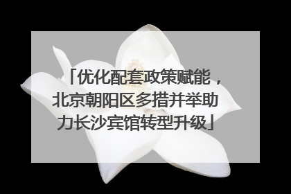 优化配套政策赋能，北京朝阳区多措并举助力长沙宾馆转型升级