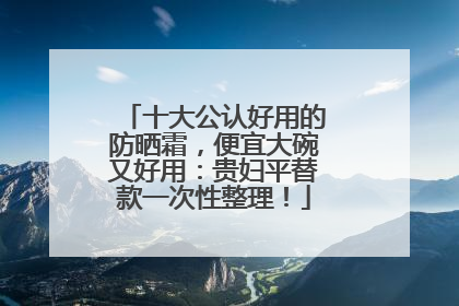 十大公认好用的防晒霜，便宜大碗又好用：贵妇平替款一次性整理！