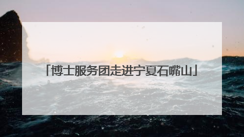博士服务团走进宁夏石嘴山