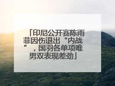 印尼公开赛陈雨菲因伤退出“内战”，国羽各单项唯男双表现差劲